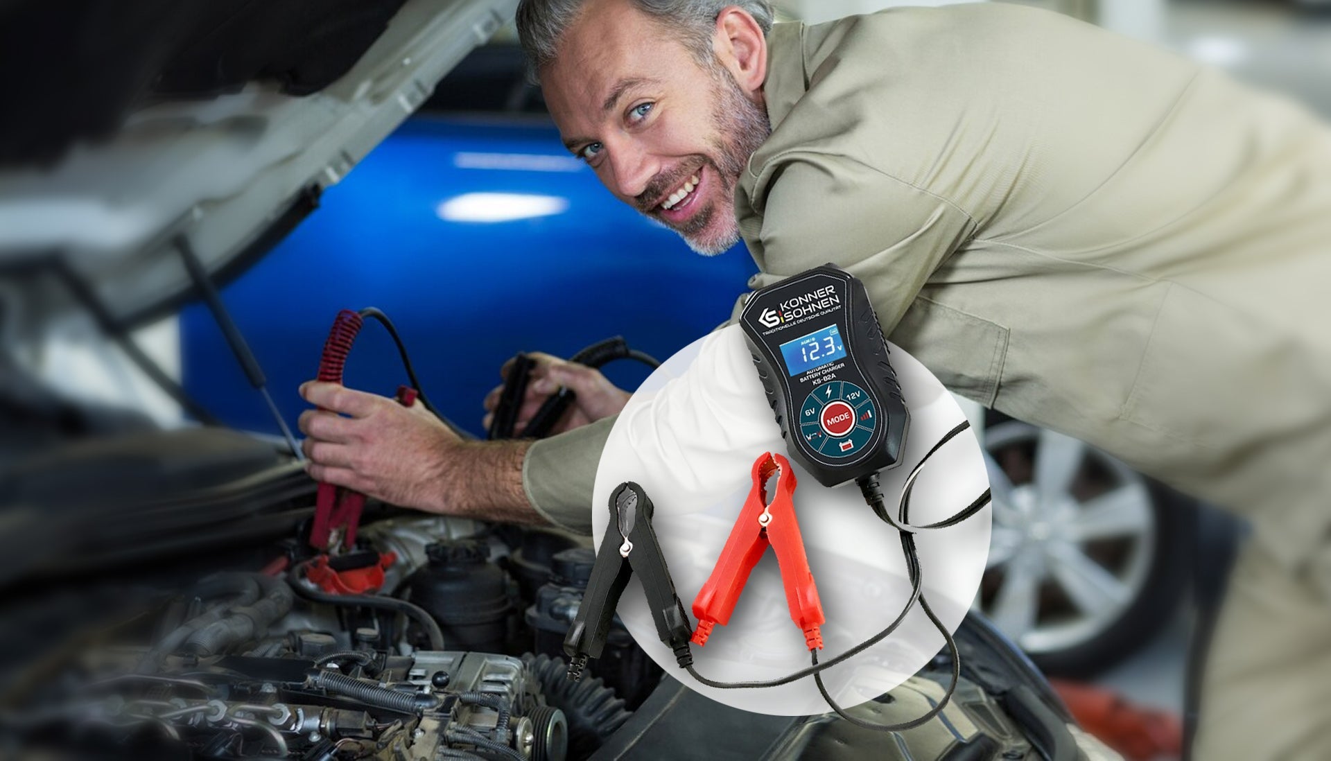 New! Automatic battery charger KS-B2A