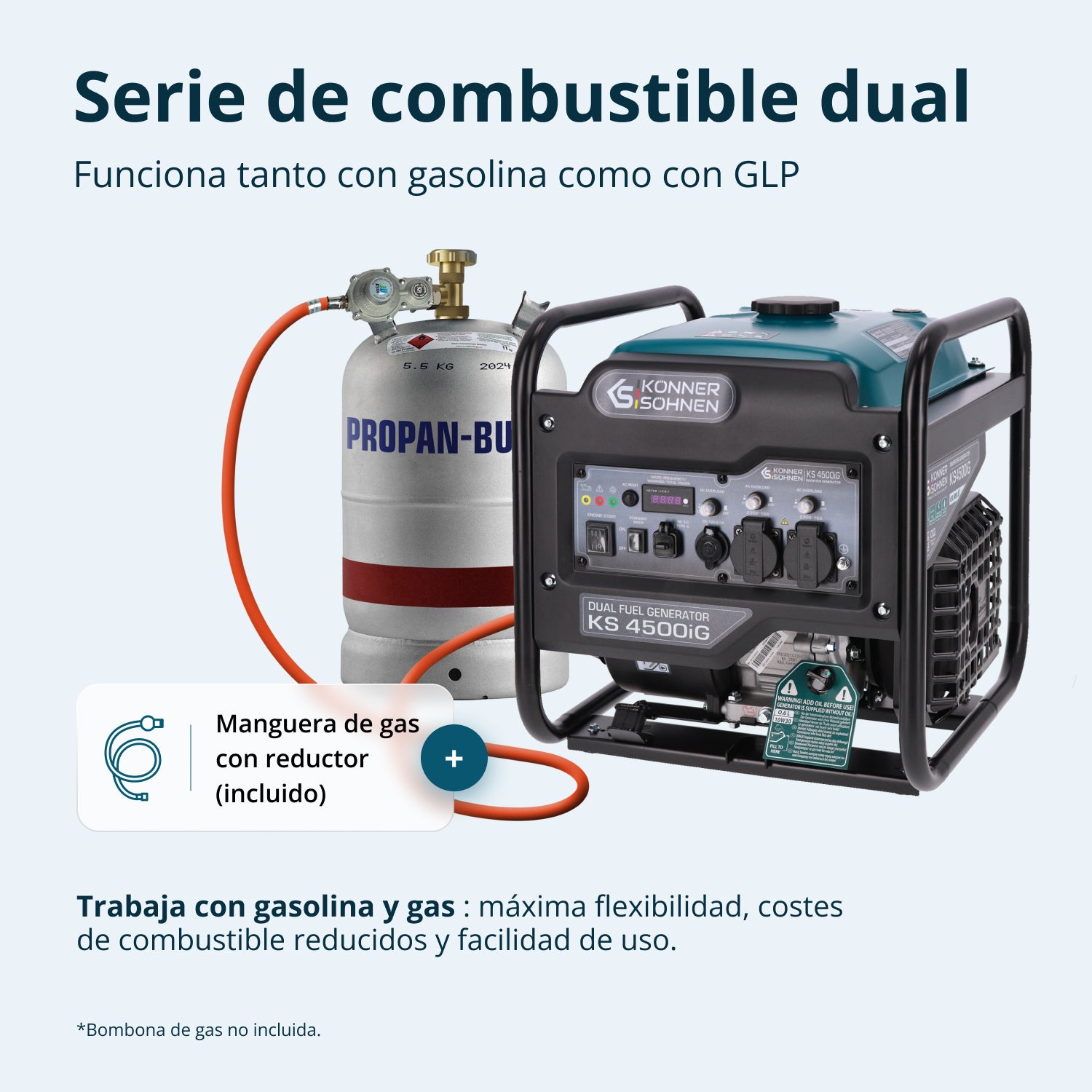 Generador inverter de doble combustible KS 4500iG