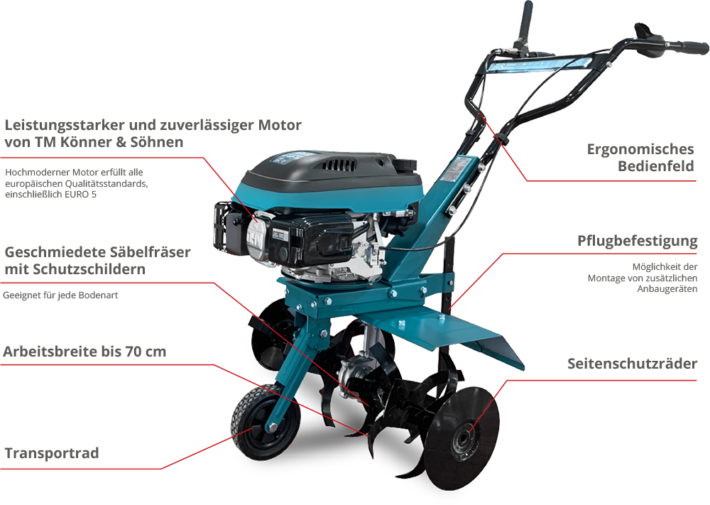 NEW! Compact petrol tiller KS 4HP-70 from Könner & Söhnen
