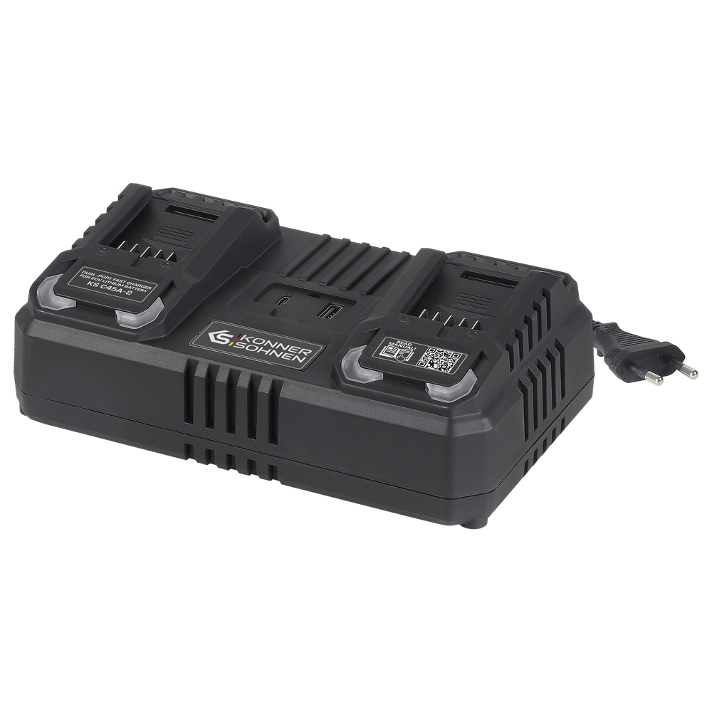 Cargador doble para baterías recargables 20V KS C45A-2