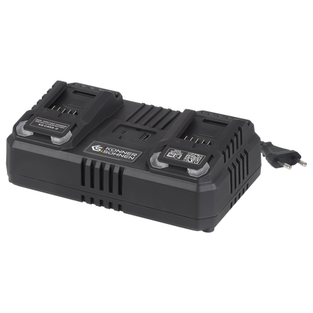 Caricabatterie doppio per batterie ricaricabili 20V KS C45A-2