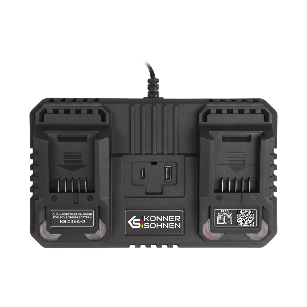 Cargador doble para baterías recargables 20V KS C45A-2