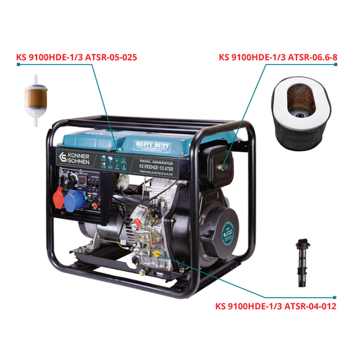 Set of filters for Diesel generators: Oil filter, Air filter, Gasoline filter