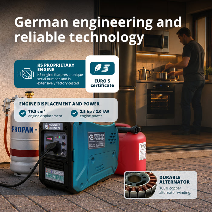 LPG/benzin inverter generator KS 2000iG S