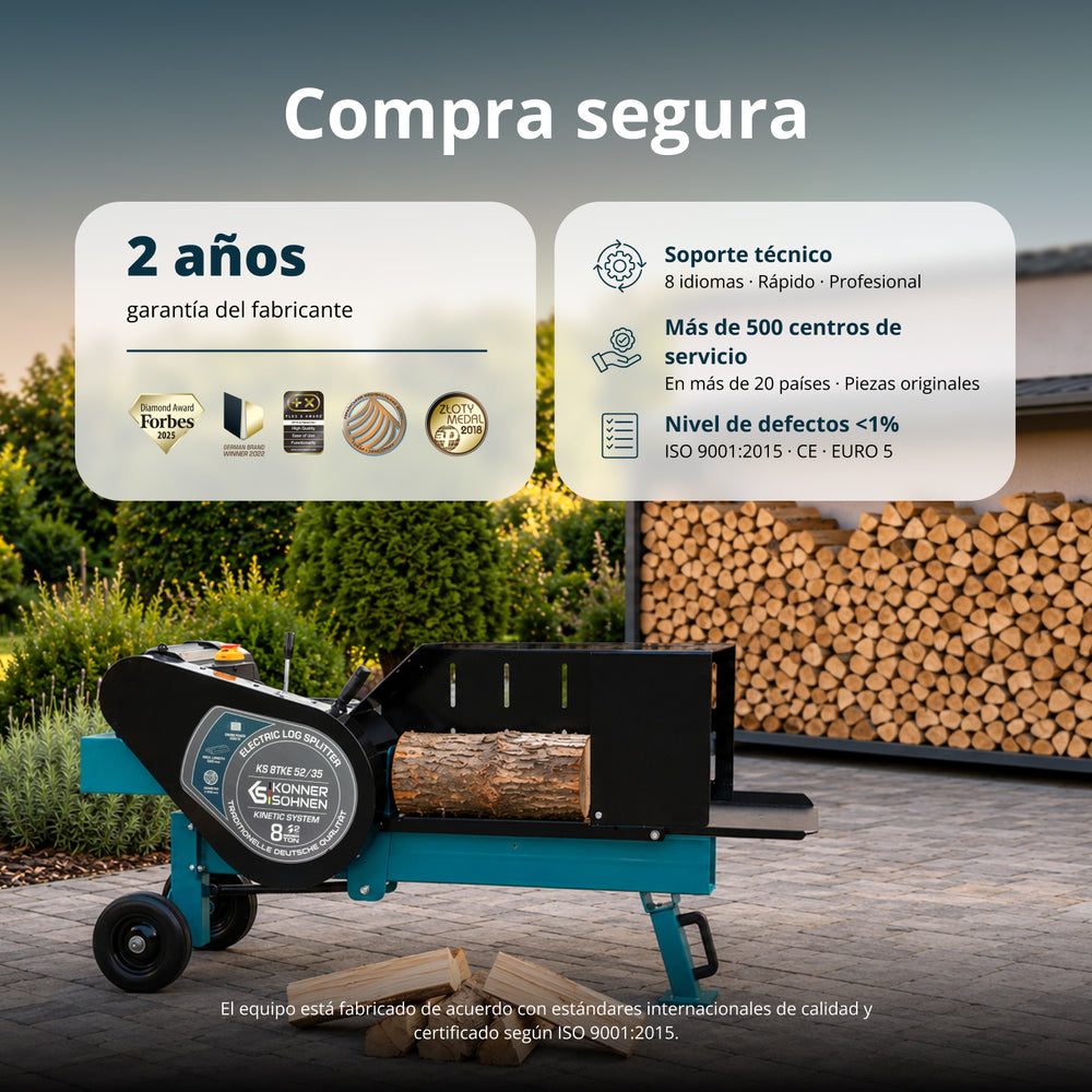 Partidor de leña eléctrico de tipo cinético KS 8TKE 52/35