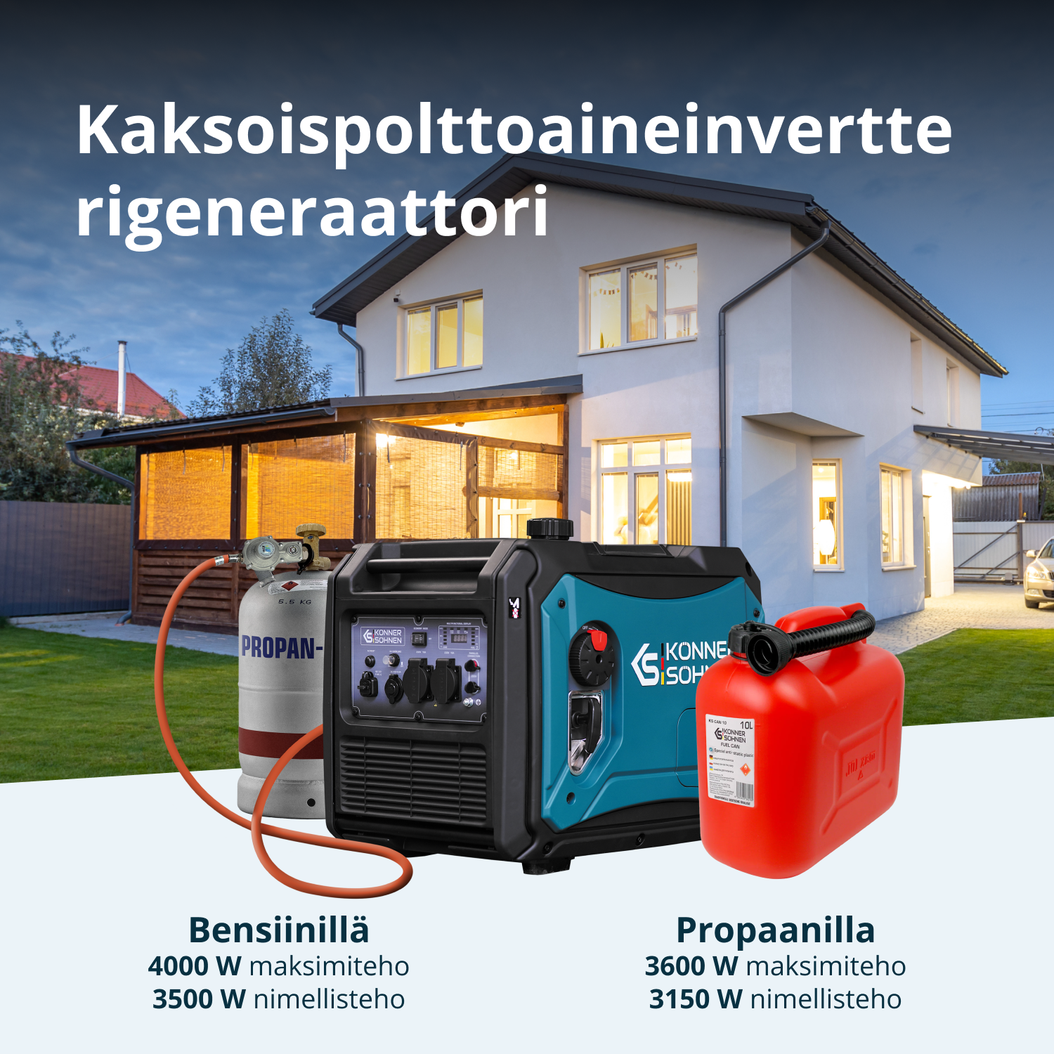 LPG/bensiini-invertterigeneraattori KS 4000iEG S