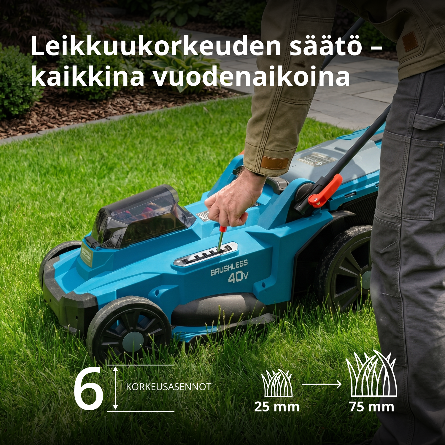 Akkukäyttöinen ruohonleikkuri KS 43LM-40V