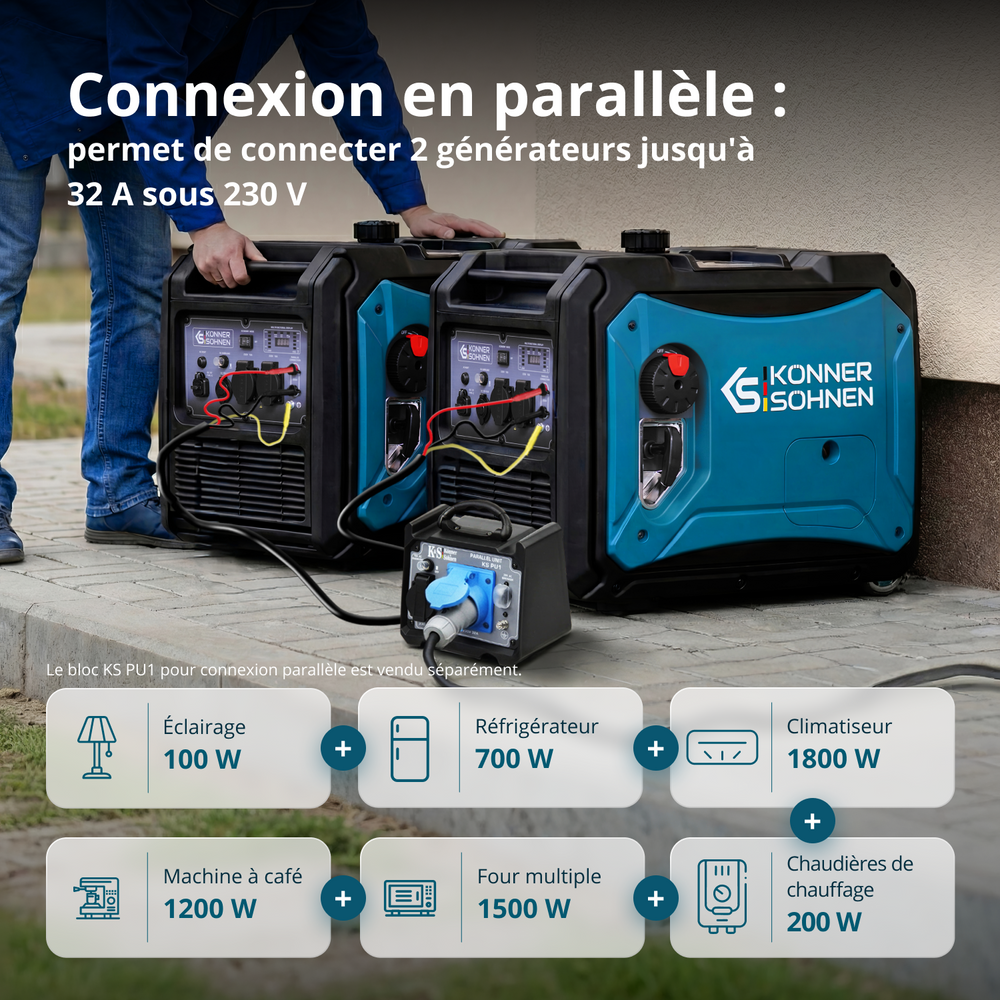 Groupe électrogène à essence-gaz de type inverter KS 4000iEG S