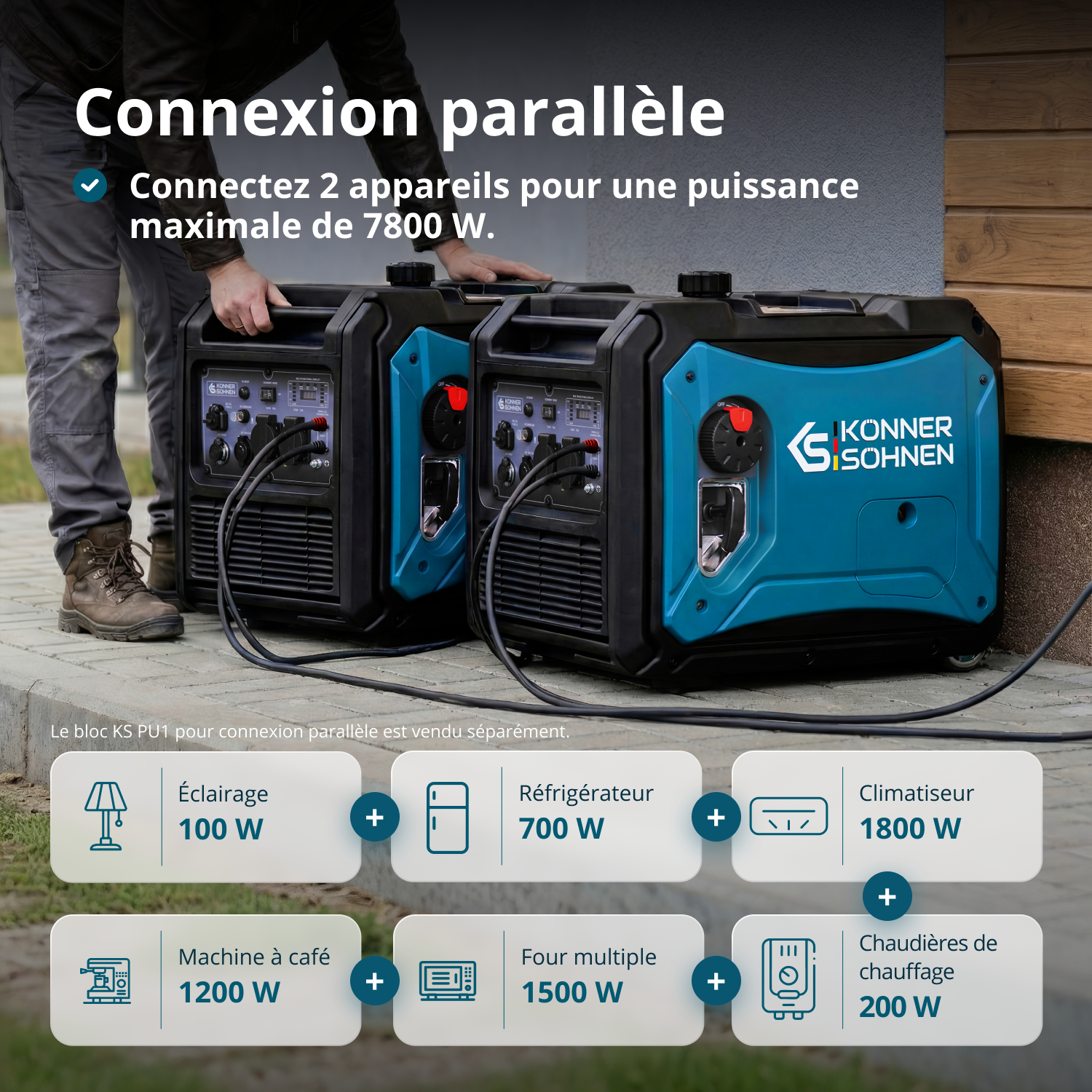 Groupe électrogène-onduleur dans la boîte anti-bruit KS 4000iE S