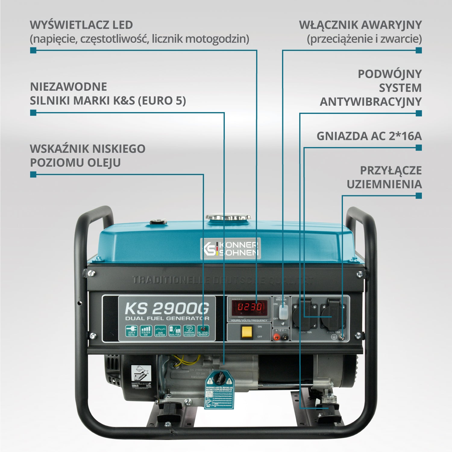 Generator LPG/Benzyna „Könner & Söhnen” KS 2900G