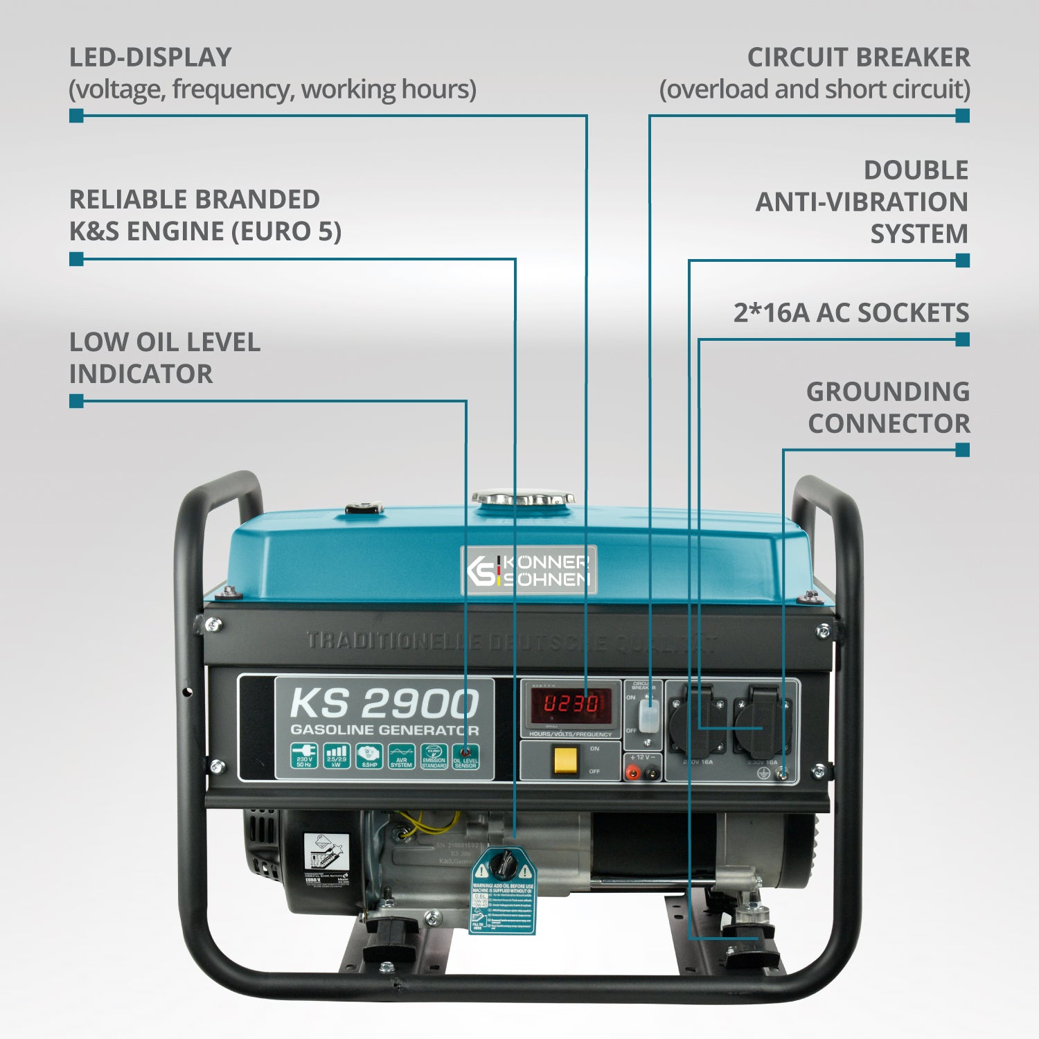 Generatore a benzina "Könner & Söhnen" KS 2900
