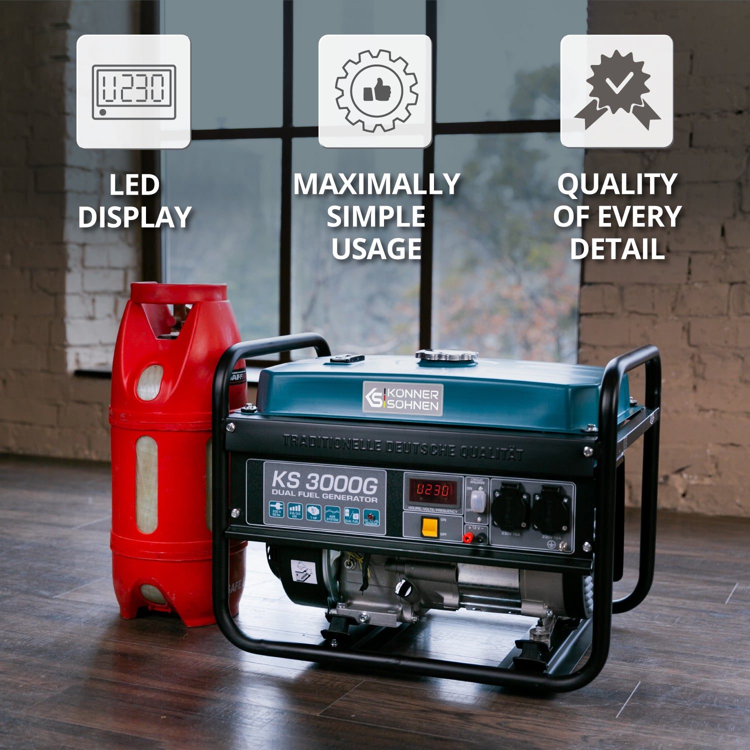 LPG/Gasoline Generator "Könner & Söhnen" KS 3000G