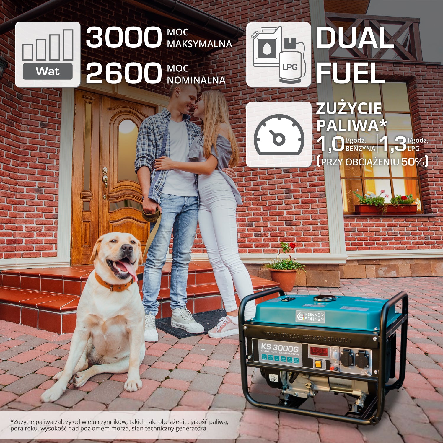 Generator LPG/Benzyna „Könner & Söhnen” KS 3000G