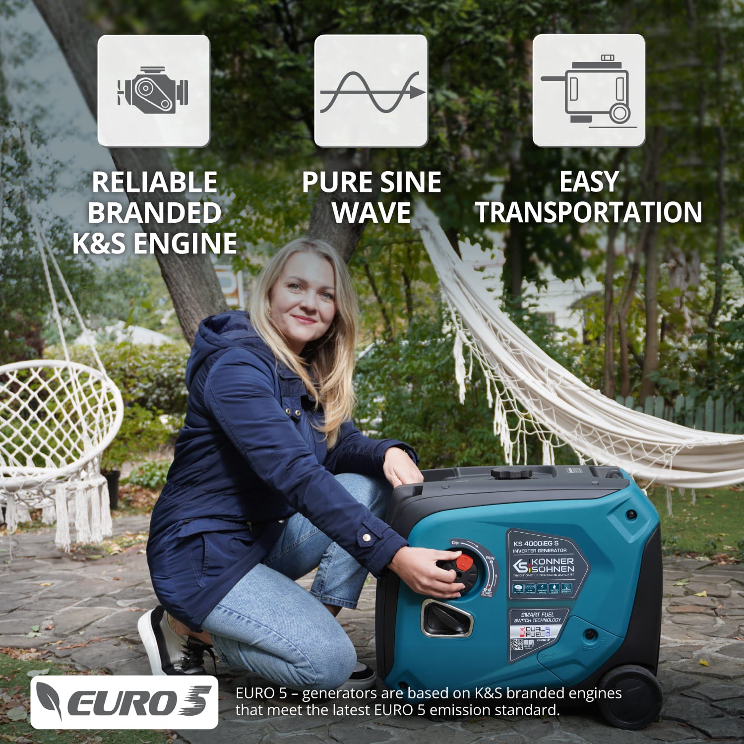 LPG/gasoline inverter generator KS 4000iEG S