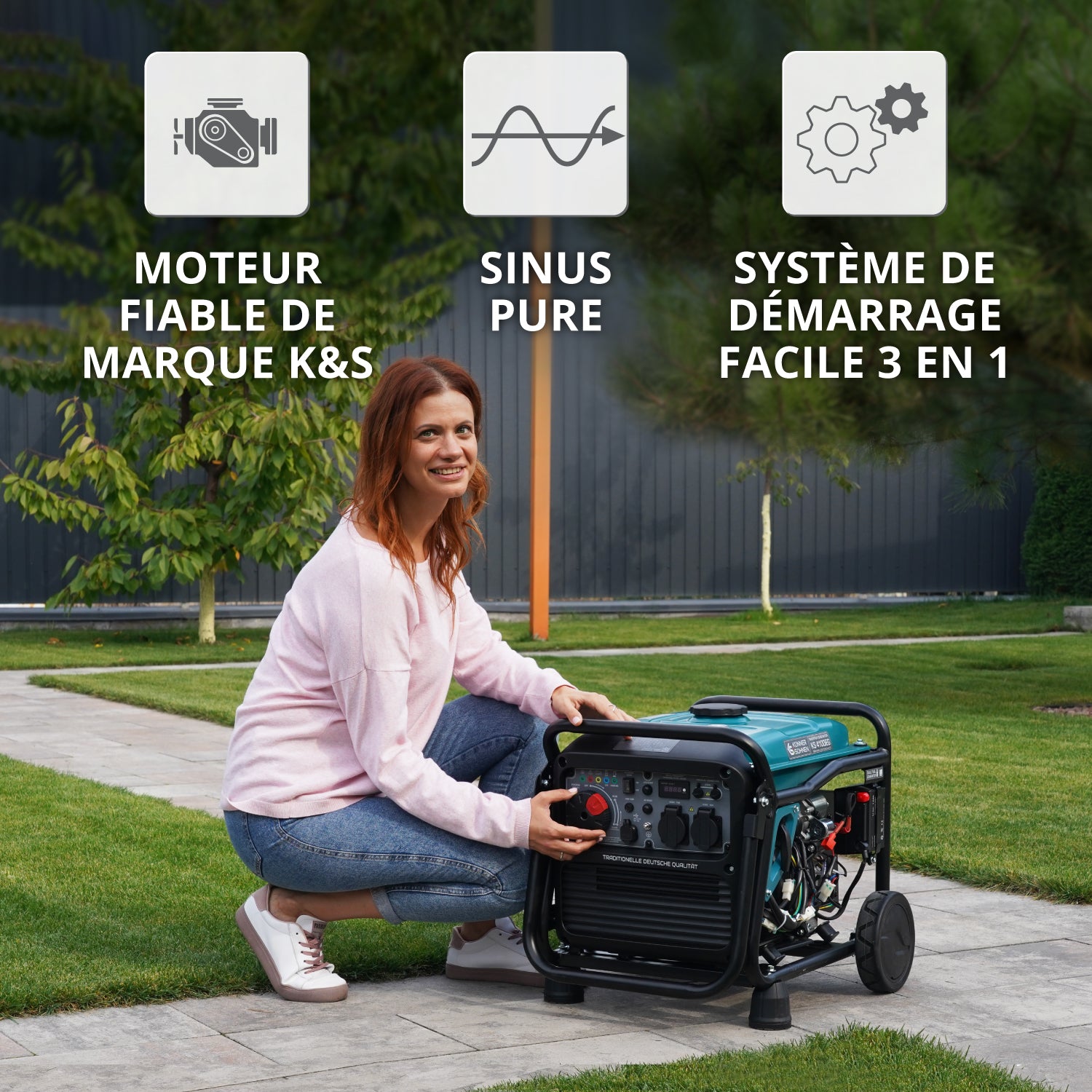 Groupe électrogène à essence-gaz de type inverter KS 4100iEG