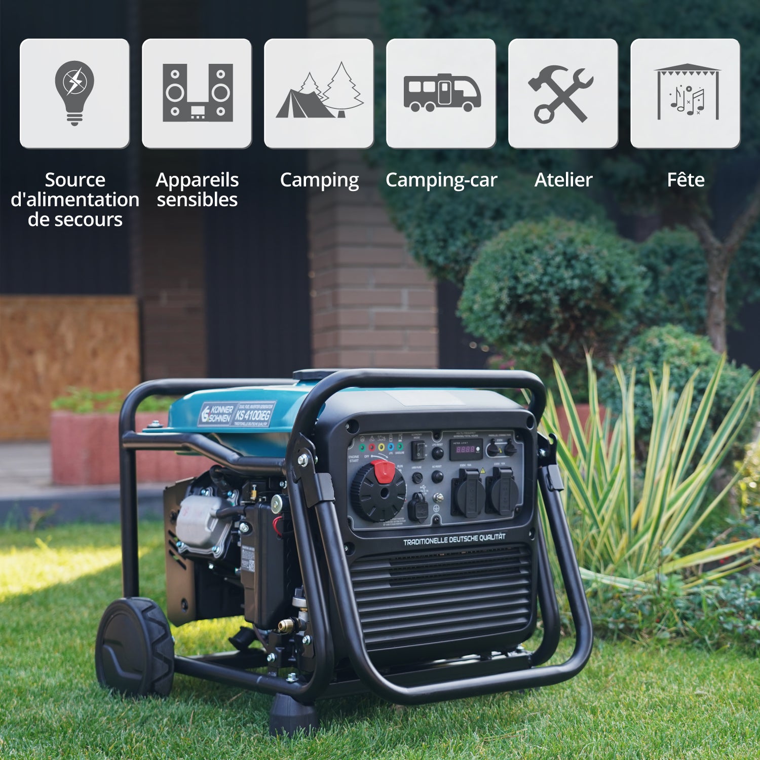 Groupe électrogène à essence-gaz de type inverter KS 4100iEG