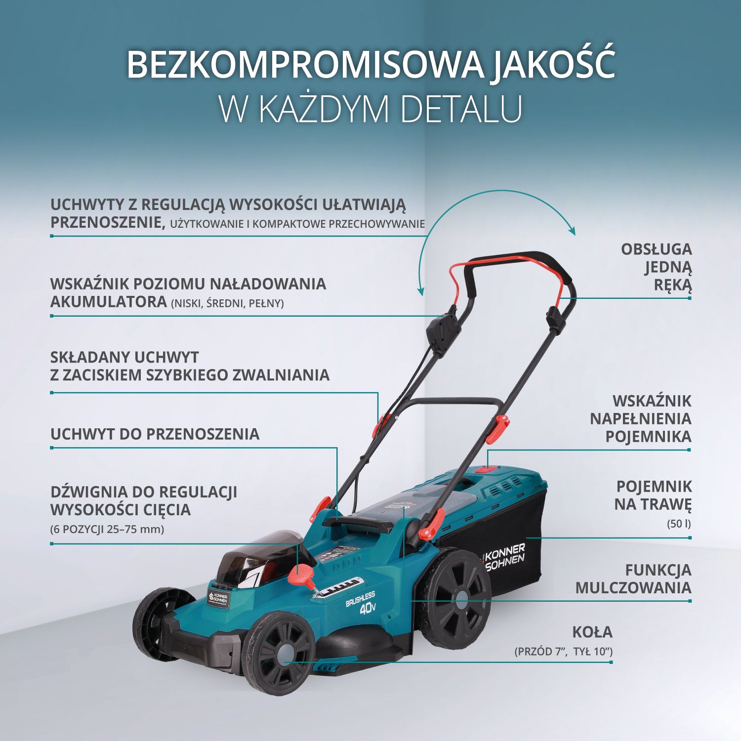 Bezprzewodowa kosiarka do trawy KS 43LM-40V
