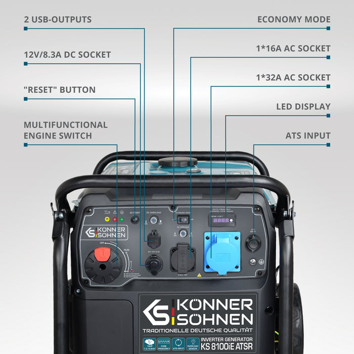 Инверторен генератор KS 8100iE ATSR