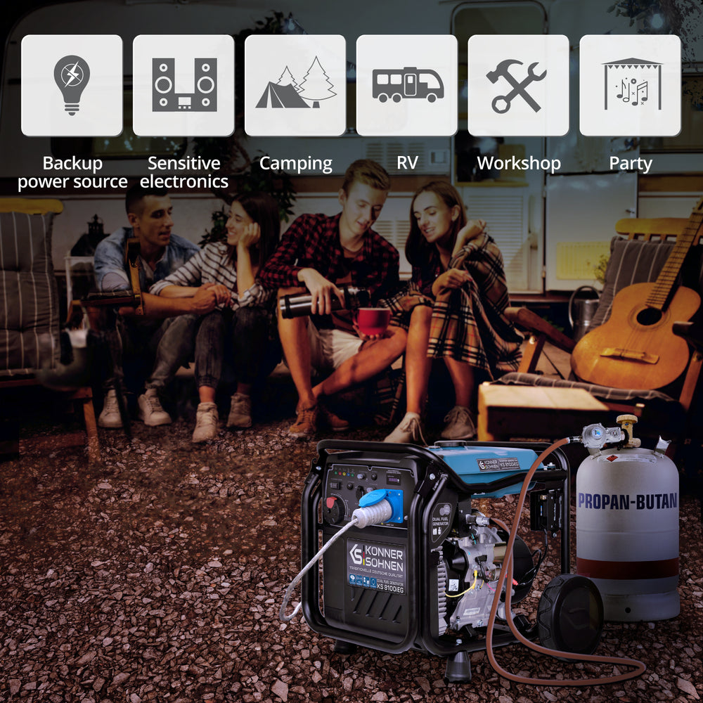 Gerador inversor a GPL/gasolina KS 8100iEG