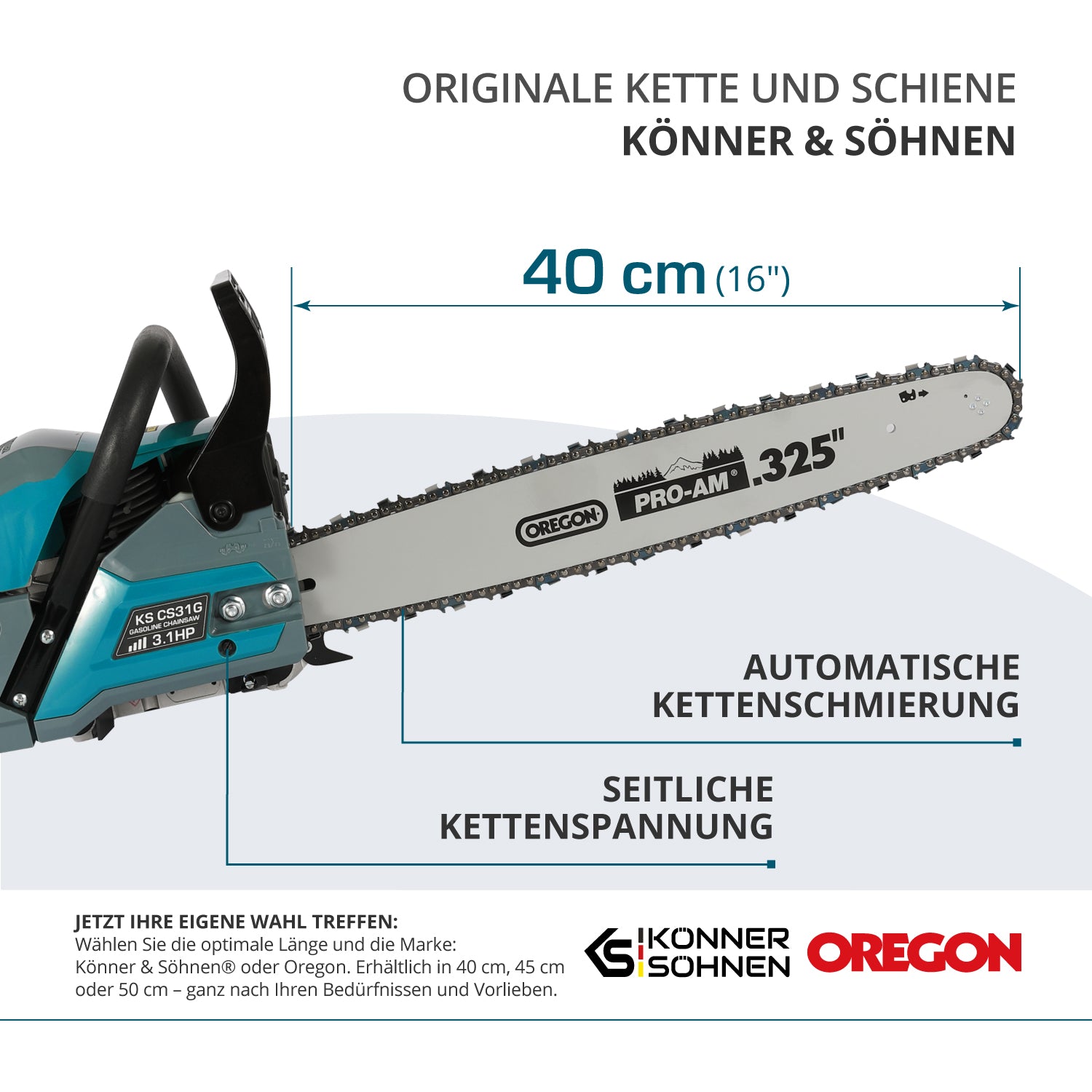 Benzin-Kettensäge KS CS31G-16-1