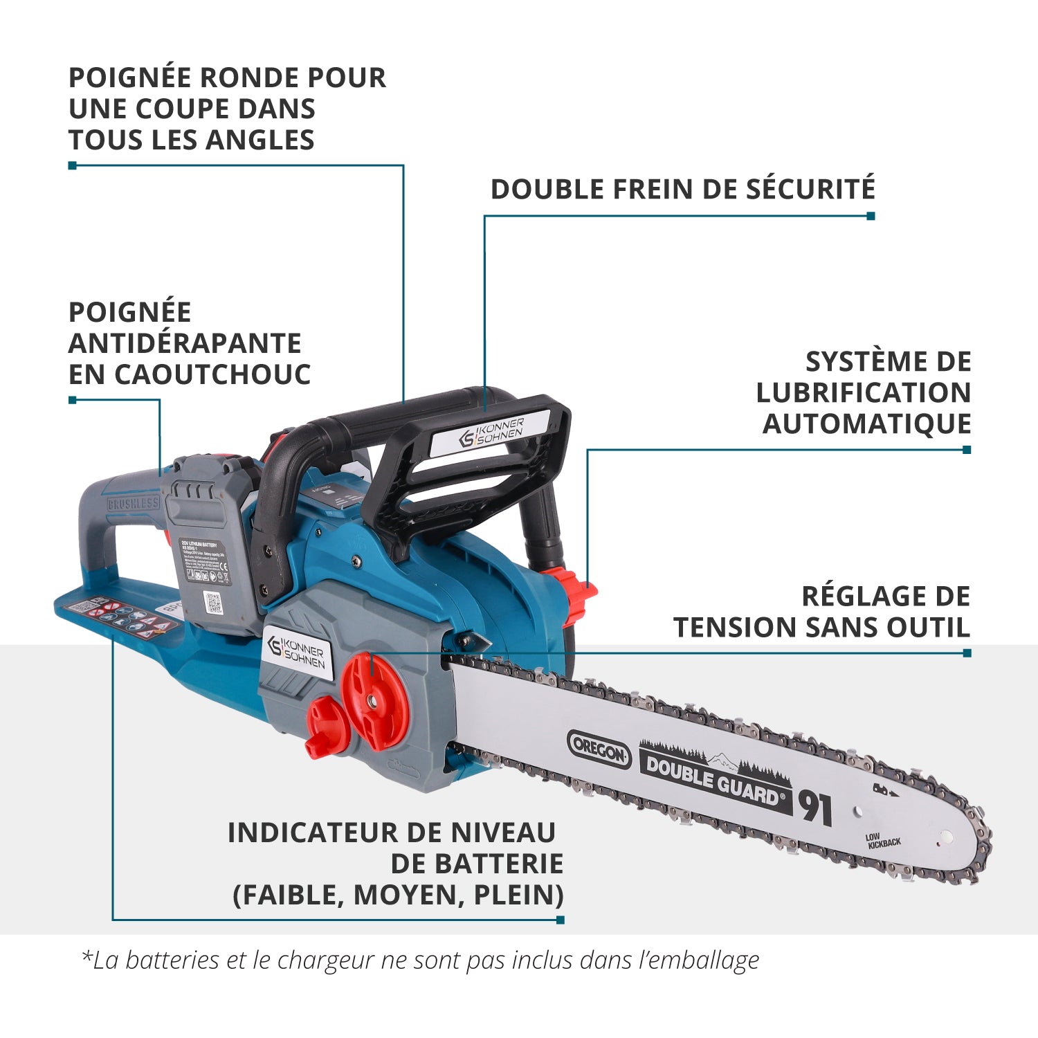 Scie à chaîne sur batterie KS CS40V-14