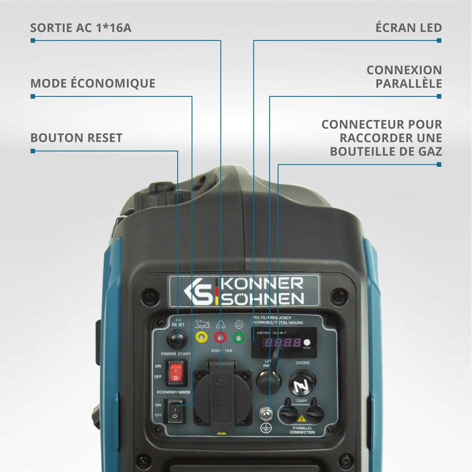 Groupe électrogène à essence-gaz de type inverter KS 2000iG S