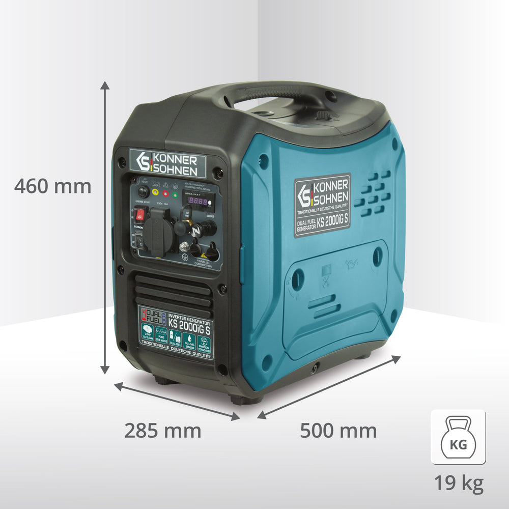 Groupe électrogène à essence-gaz de type inverter KS 2000iG S