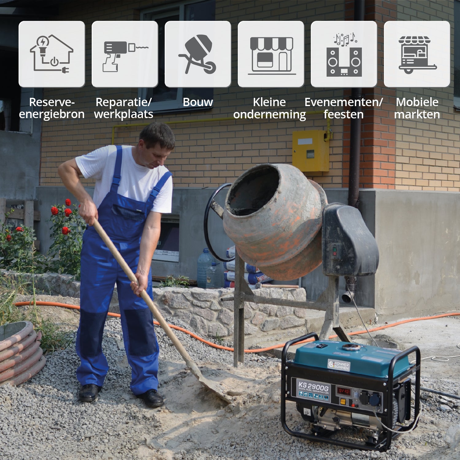 LPG/benzinegenerator "Könner & Söhnen" KS 2900G