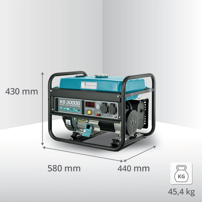 LPG/benzinegenerator "Könner & Söhnen" KS 3000G