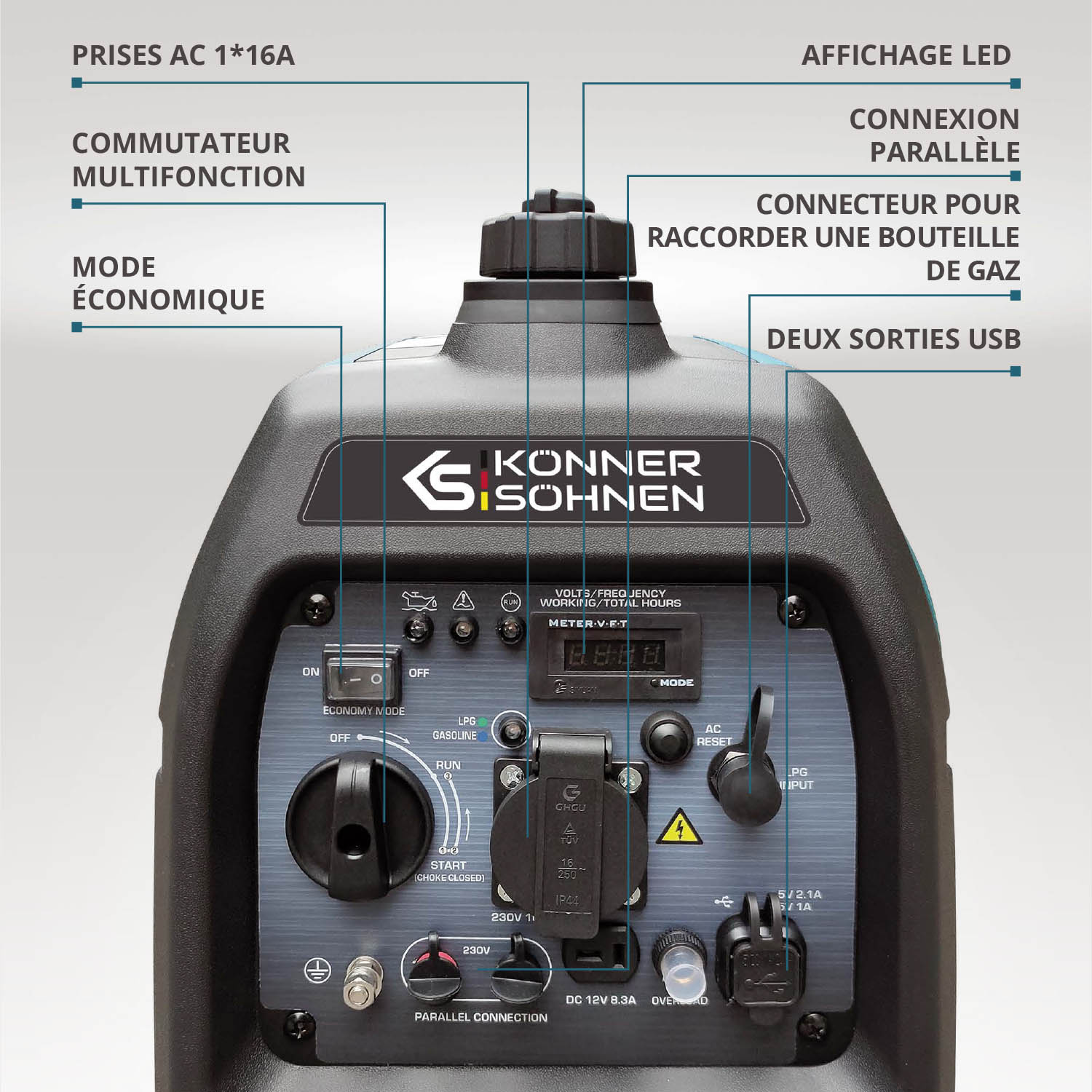 Groupe électrogène à essence-gaz de type inverter KS 3100iG S