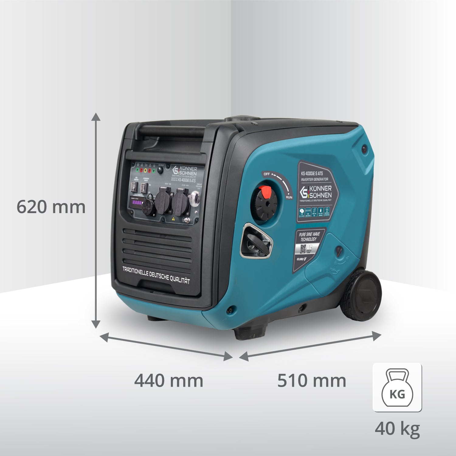 Groupe électrogène-onduleur dans la boîte anti-bruit KS 4000iE S ATS Version 2