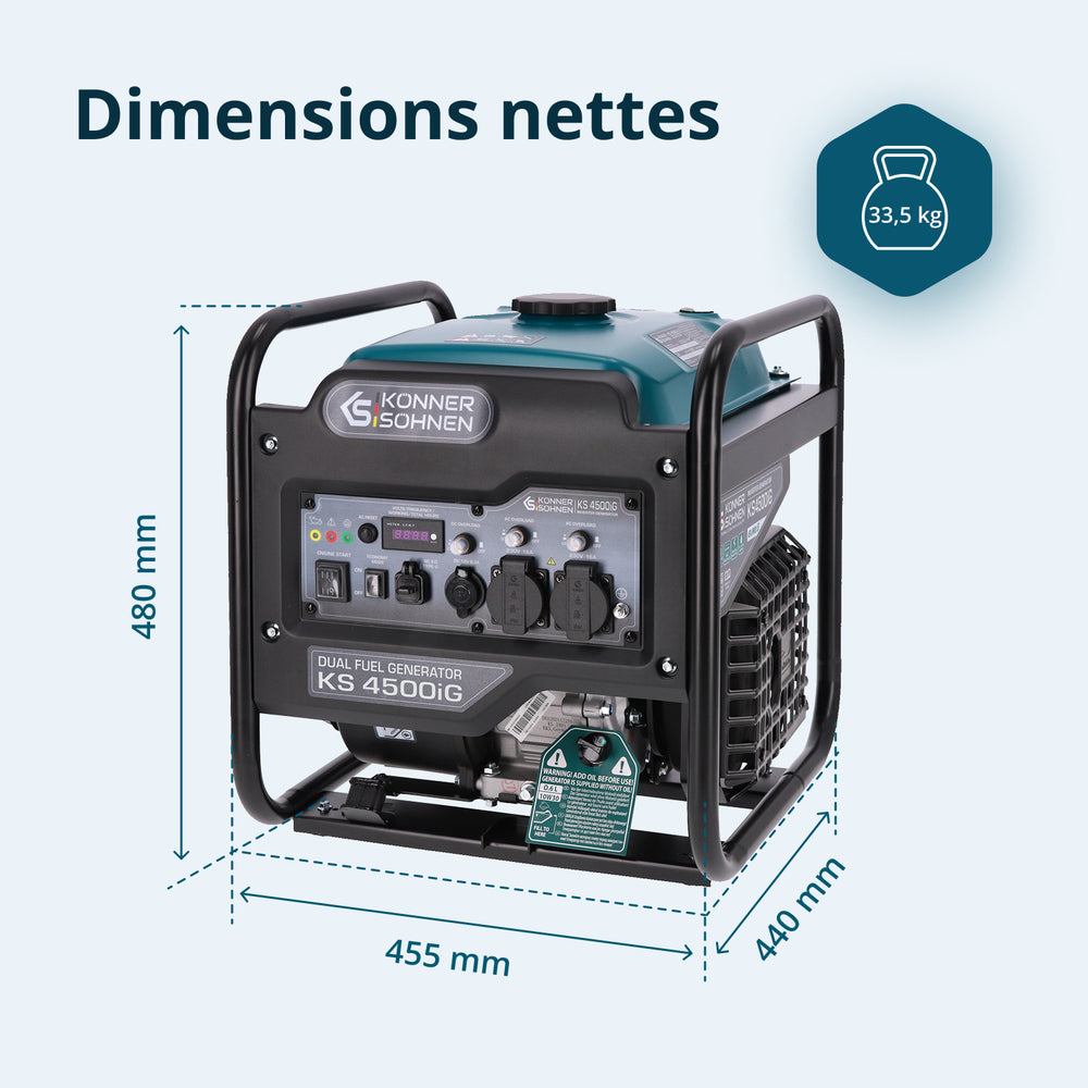 Groupe électrogène Inverter Bi-Carburant KS 4500iG