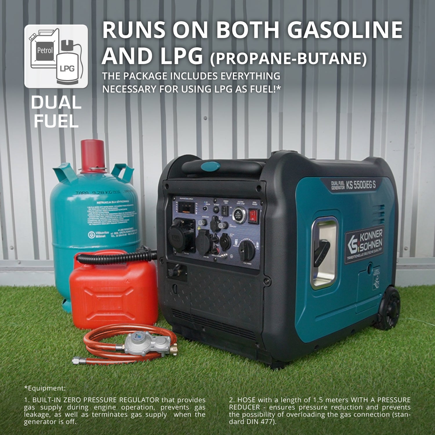 LPG/gasoline inverter generator KS 5500iEG S