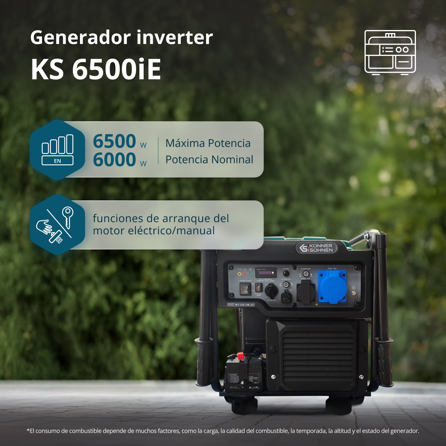 Generador inverter de gasolina KS 6500iE