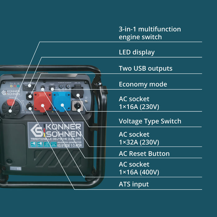 Инвертер генератор KS 8100iE 1/3 ATSR