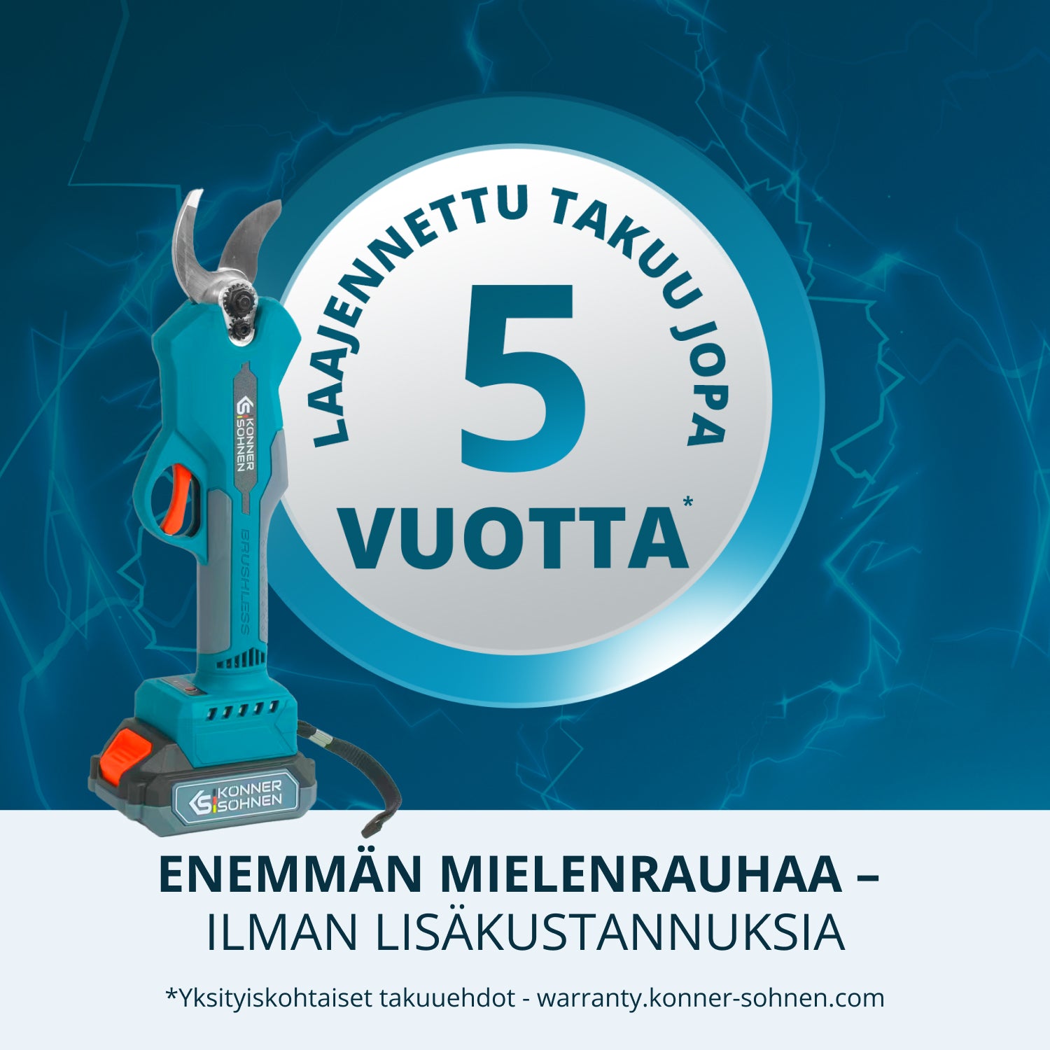 Johdottomat sähköiset oksasakset KS CPS20V-32 Case