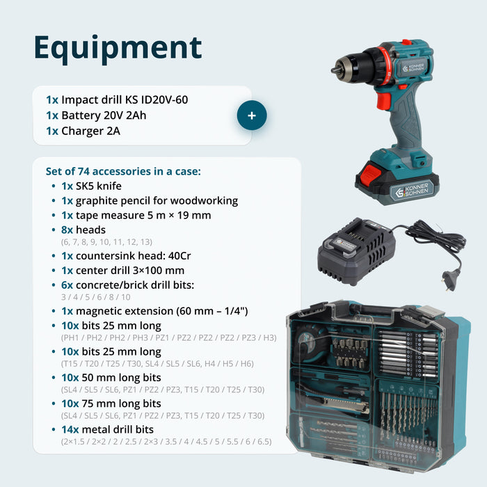 Ledningsfri Master Sæt KS ID20V-60 KIT 74 PLUS