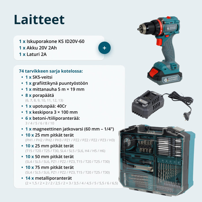 Johdoton Master Setti KS ID20V-60 KIT 74 PLUS
