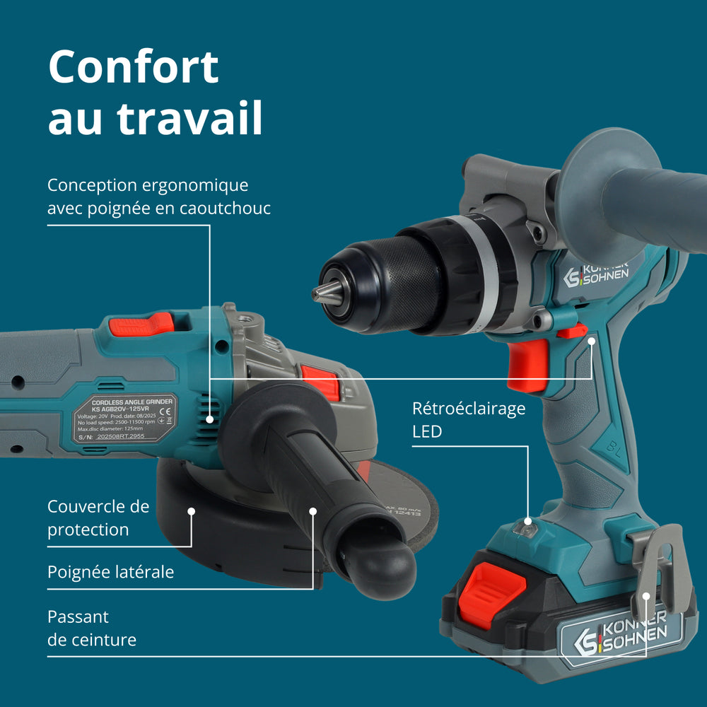 Kit d’Outils Sans Fil KS IDAGB 20V SET 1  PLUS