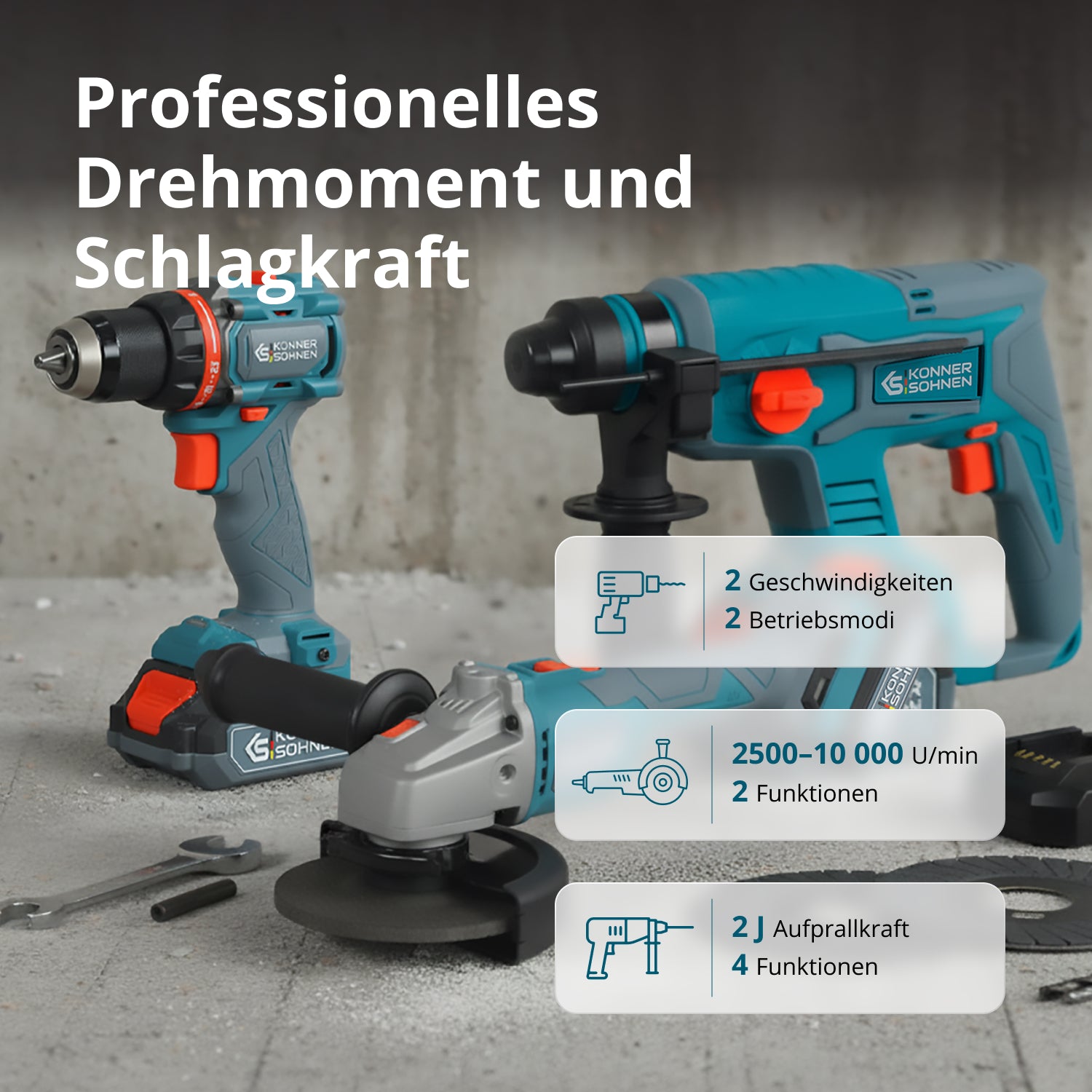 Drahtloses Meister-Set 3-in-1 KS RHAGD 20V SET 3