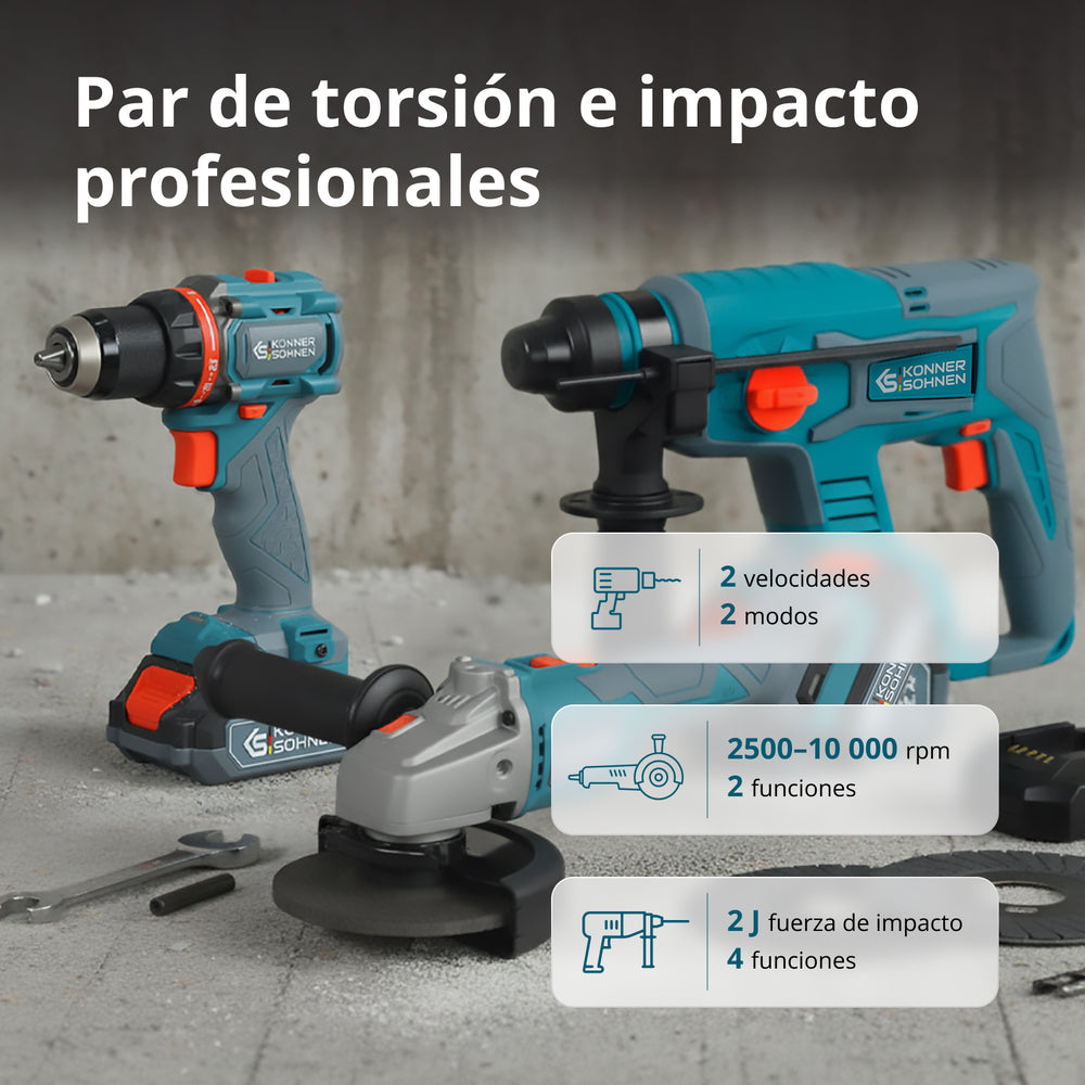 Conjunto  Maestro Inalámbrico 3 en 1 KS RHAGD 20V SET 3 PLUS