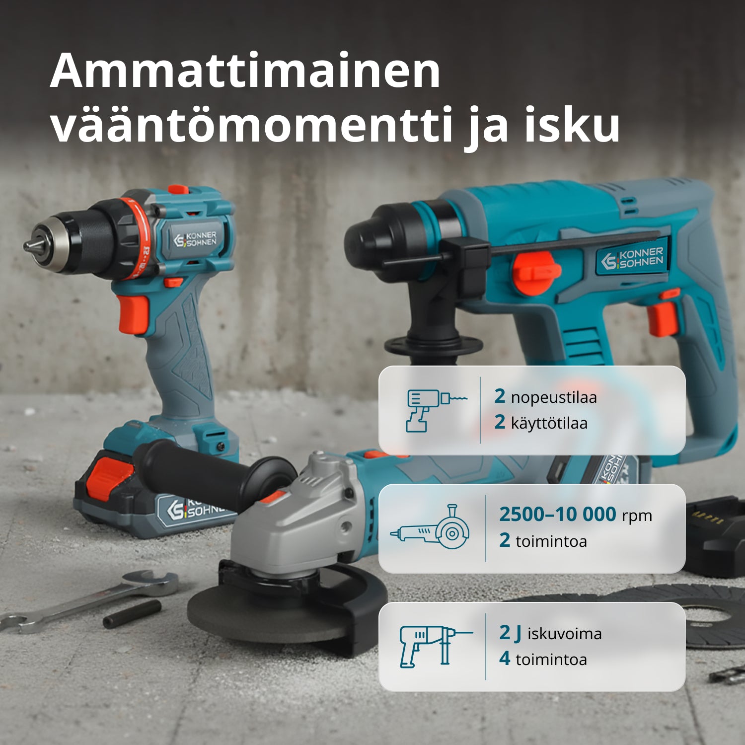 Johdoton Master Setti 3in1 KS RHAGD 20V SET 3