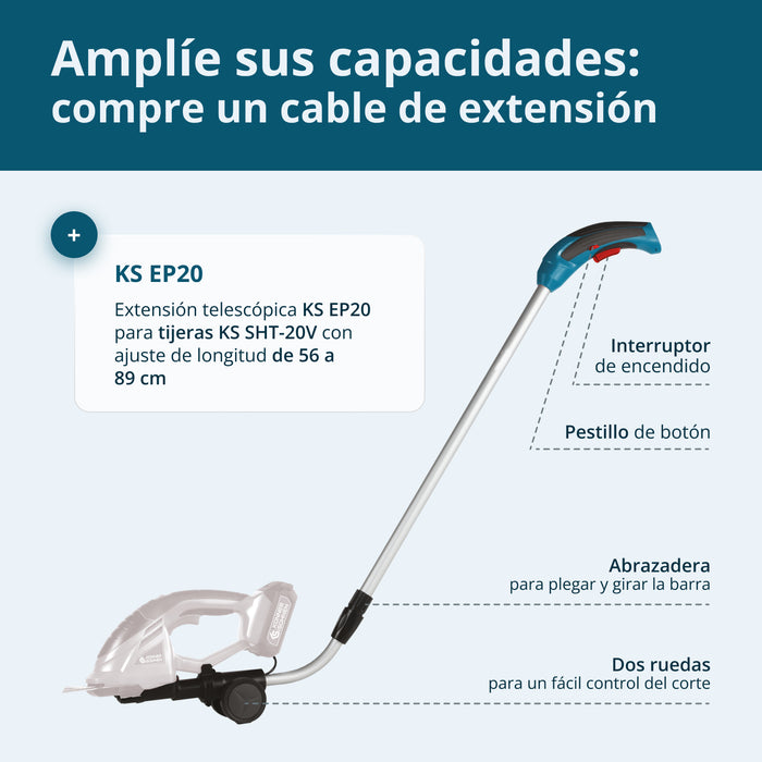 Tijeras de césped y cortasetos 2 en 1 inalámbricas KS SHT-20V