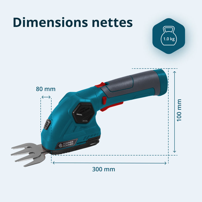 Taille-haie et cisaille à gazon sans fil 2 en 1 KS SHT-8V