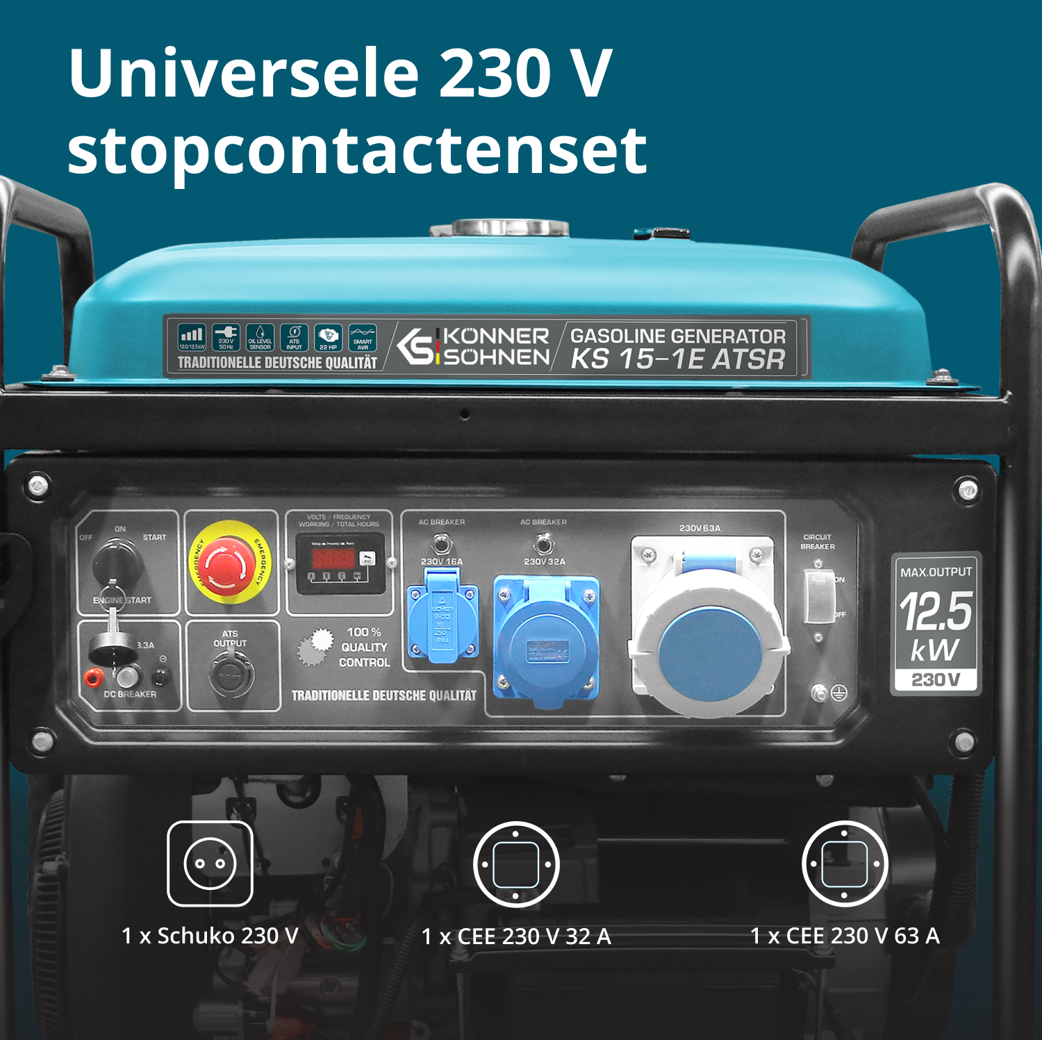Benzinegenerator 'Könner & Söhnen' KS 15-1E ATSR