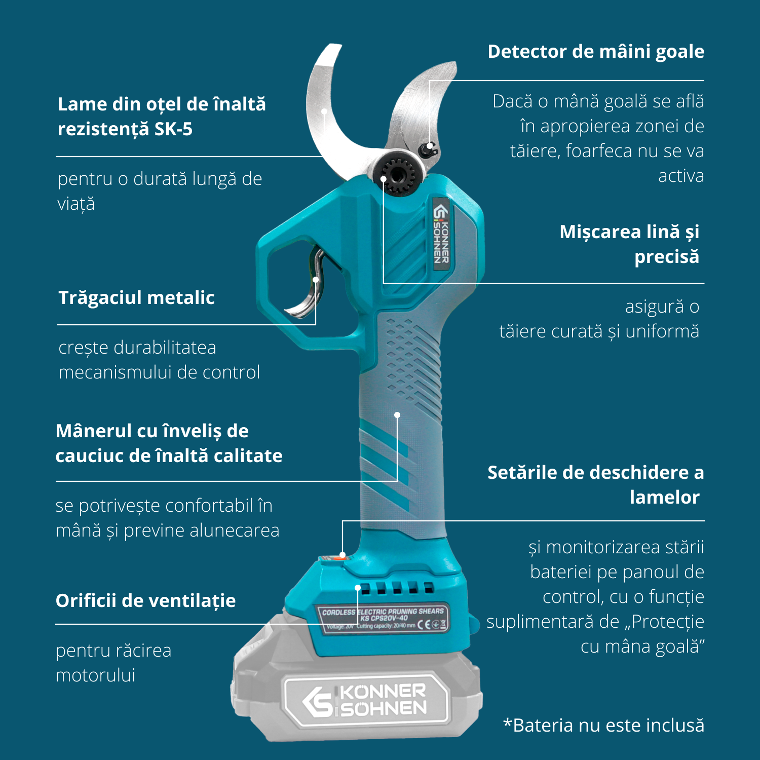 Foarfecă de grădină cu acumulator  KS CPS20V-40