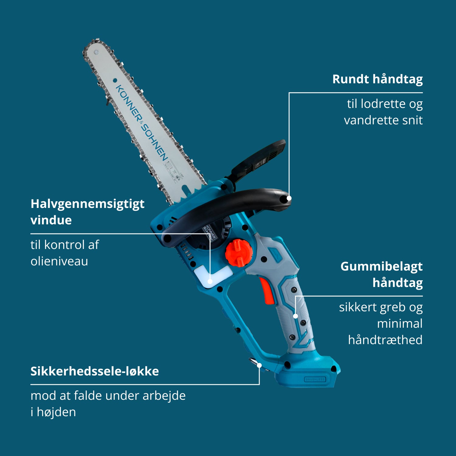 Ledningsfri Mini Kædesav KS MCS20V-12 SÆT