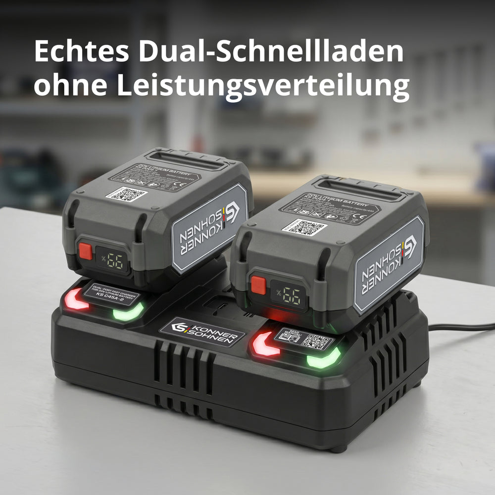 Doppel-Ladegerät für Akkubatterien 20 V KS C45A-2