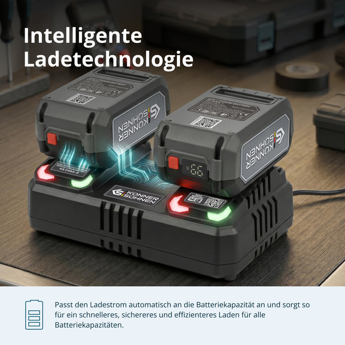 Doppel-Ladegerät für Akkubatterien 20 V KS C45A-2