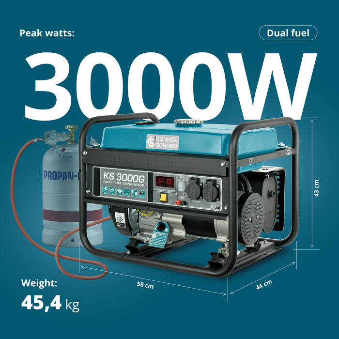 LPG/bensingenerator "Könner & Söhnen" KS 3000G